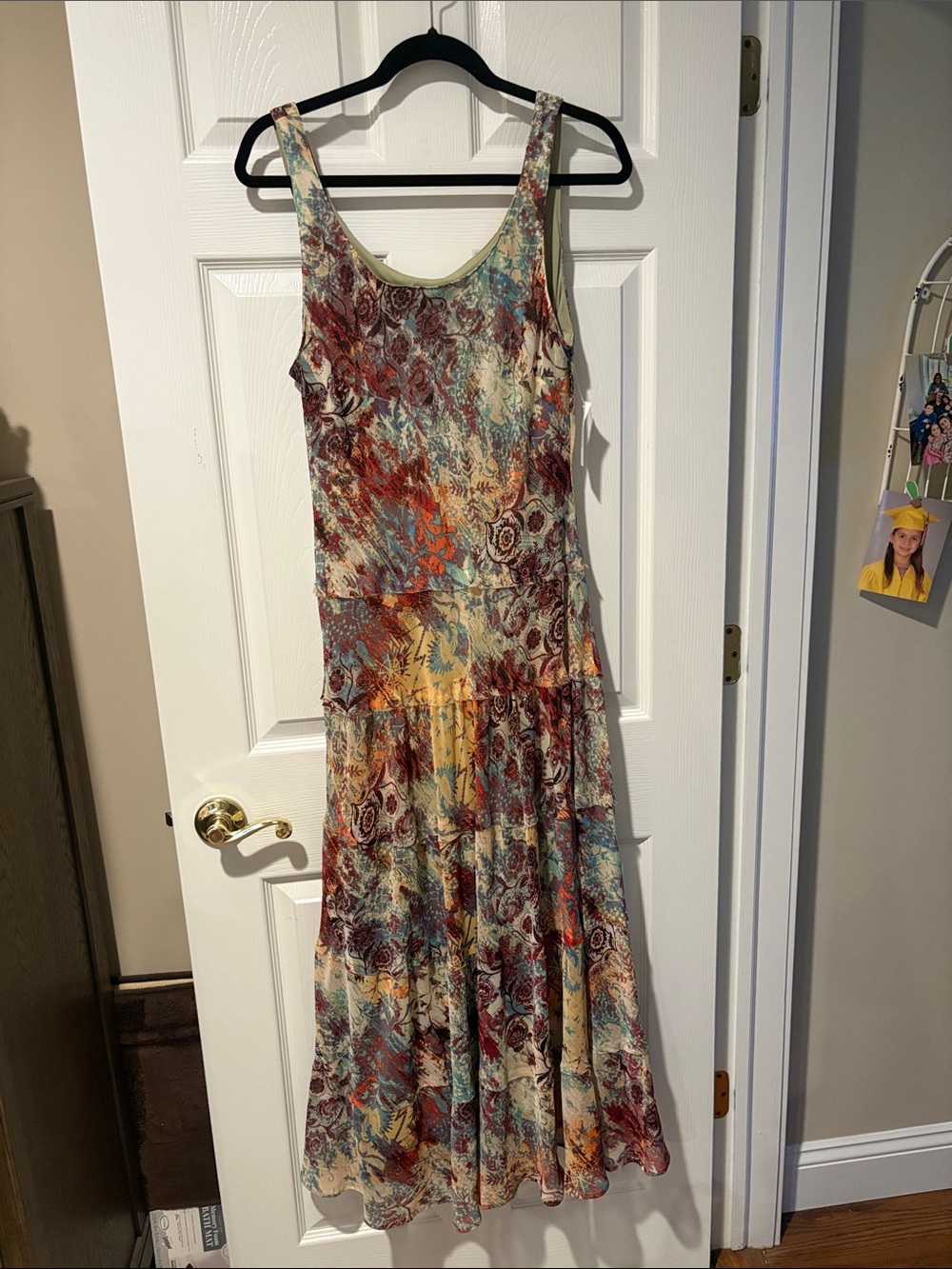 dressbarn Multicolor Floral Paisley Sleeveless Maxi Dress